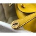 Hermes Lindy Mini Bag In Yellow Clemence Leather GHW Hermes Lindy Mini Bag In Yellow Clemence Leather GHW