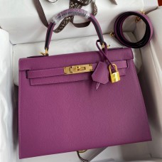 Hermes Kelly Sellier 28 Handmade Bag In Anemone Epsom Calfskin Hermes Kelly Sellier 28 Handmade Bag In Anemone Epsom Calfskin
