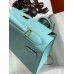 Hermes Kelly Sellier 28 Handmade Bag In Blue Atoll Epsom Calfskin Hermes Kelly Sellier 28 Handmade Bag In Blue Atoll Epsom Calfskin
