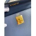 Hermes Kelly Sellier 28 Handmade Bag In Blue Saphir Epsom Calfskin