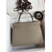 Hermes Kelly Sellier 28 Handmade Bag In Gris Asphalt Epsom Calfskin Hermes Kelly Sellier 28 Handmade Bag In Gris Asphalt Epsom Calfskin