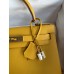 Hermes Kelly Sellier 28 Handmade Bag In Jaune Ambre Epsom Calfskin