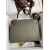 Hermes Kelly Sellier 28 Handmade Bag In Vert De Gris Epsom Calfskin