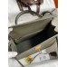 Hermes Kelly Sellier 28 Handmade Bag In Vert De Gris Epsom Calfskin