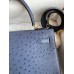 Hermes Kelly Sellier 28 Handmade Bag In Blue Iris Ostrich Leather Hermes Kelly Sellier 28 Handmade Bag In Blue Iris Ostrich Leather