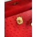 Hermes Kelly Sellier 28 Handmade Bag In Red Ostrich Leather Hermes Kelly Sellier 28 Handmade Bag In Red Ostrich Leather