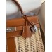 Hermes Picnic Kelly 28cm Bag in Wicker with Barenia Leather Hermes Picnic Kelly 28cm Bag in Wicker with Barenia Leather