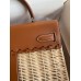 Hermes Picnic Kelly 28cm Bag in Wicker with Barenia Leather Hermes Picnic Kelly 28cm Bag in Wicker with Barenia Leather