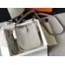 Hermes Evelyne III TPM Bag In Pearl Grey Clemence Leather Hermes Evelyne III TPM Bag In Pearl Grey Clemence Leather
