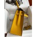Hermes Kelly Sellier 32 Bicolor Bag in Trench and Yellow Epsom Calfskin Hermes Kelly Sellier 32 Bicolor Bag in Trench and Yellow Epsom Calfskin