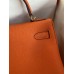 Hermes Kelly Retourne 32 Handmade Bag In Orange Clemence Leather Hermes Kelly Retourne 32 Handmade Bag In Orange Clemence Leather