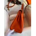 Hermes Kelly Retourne 32 Handmade Bag In Orange Clemence Leather Hermes Kelly Retourne 32 Handmade Bag In Orange Clemence Leather