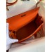 Hermes Kelly Retourne 32 Handmade Bag In Orange Clemence Leather Hermes Kelly Retourne 32 Handmade Bag In Orange Clemence Leather