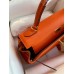 Hermes Kelly Retourne 32 Handmade Bag In Orange Clemence Leather Hermes Kelly Retourne 32 Handmade Bag In Orange Clemence Leather
