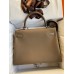 Hermes Kelly Retourne 32 Handmade Bag In Taupe Clemence Leather Hermes Kelly Retourne 32 Handmade Bag In Taupe Clemence Leather