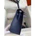 Hermes Kelly Sellier 32 Handmade Bag In Blue Iris Ostrich Leather Hermes Kelly Sellier 32 Handmade Bag In Blue Iris Ostrich Leather