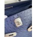 Hermes Kelly Sellier 32 Handmade Bag In Blue Iris Ostrich Leather Hermes Kelly Sellier 32 Handmade Bag In Blue Iris Ostrich Leather