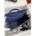 Hermes Kelly Sellier 32 Handmade Bag In Blue Iris Ostrich Leather Hermes Kelly Sellier 32 Handmade Bag In Blue Iris Ostrich Leather