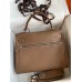 Hermes Kelly Lakis 32 Handmade Bag In Taupe Swift Calfskin