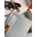 Hermes Kelly Mini II Sellier Handmade Bag In Blue Glacier Matte Alligator Leather Hermes Kelly Mini II Sellier Handmade Bag In Blue Glacier Matte Alligator Leather