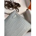 Hermes Kelly Mini II Sellier Handmade Bag In Blue Glacier Matte Alligator Leather Hermes Kelly Mini II Sellier Handmade Bag In Blue Glacier Matte Alligator Leather