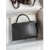 Hermes Kelly Mini II Sellier Handmade Bag In Graphite Matte Alligator Leather Hermes Kelly Mini II Sellier Handmade Bag In Graphite Matte Alligator Leather