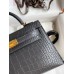 Hermes Kelly Mini II Sellier Handmade Bag In Graphite Matte Alligator Leather Hermes Kelly Mini II Sellier Handmade Bag In Graphite Matte Alligator Leather