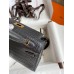 Hermes Kelly Mini II Sellier Handmade Bag In Graphite Matte Alligator Leather Hermes Kelly Mini II Sellier Handmade Bag In Graphite Matte Alligator Leather