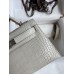 Hermes Kelly Mini II Sellier Handmade Bag In Grey Matte Alligator Leather Hermes Kelly Mini II Sellier Handmade Bag In Grey Matte Alligator Leather
