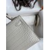 Hermes Kelly Mini II Sellier Handmade Bag In Grey Matte Alligator Leather Hermes Kelly Mini II Sellier Handmade Bag In Grey Matte Alligator Leather