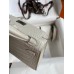 Hermes Kelly Mini II Sellier Handmade Bag In Grey Matte Alligator Leather Hermes Kelly Mini II Sellier Handmade Bag In Grey Matte Alligator Leather
