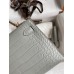Hermes Kelly Mini II Sellier Handmade Bag In Pearl Grey Matte Alligator Leather