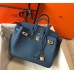 Hermes Birkin 25cm Bag In Blue Agate Clemence Leather GHW Hermes Birkin 25cm Bag In Blue Agate Clemence Leather GHW