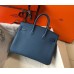 Hermes Birkin 25cm Bag In Blue Agate Clemence Leather GHW Hermes Birkin 25cm Bag In Blue Agate Clemence Leather GHW