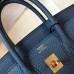 Hermes Birkin 25cm Bag In Blue Agate Clemence Leather GHW Hermes Birkin 25cm Bag In Blue Agate Clemence Leather GHW
