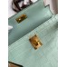 Hermes Kelly Mini II Sellier Handmade Bag In Vert Deau Matte Alligator Leather