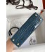 Hermes Kelly Mini II Sellier Handmade Bag In Blue Jean Shiny Alligator Leather Hermes Kelly Mini II Sellier Handmade Bag In Blue Jean Shiny Alligator Leather