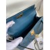 Hermes Kelly Mini II Sellier Handmade Bag In Blue Jean Shiny Alligator Leather Hermes Kelly Mini II Sellier Handmade Bag In Blue Jean Shiny Alligator Leather