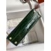 Hermes Kelly Mini II Sellier Handmade Bag In Malachite Shiny Alligator Leather