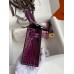 Hermes Kelly Mini II Sellier Handmade Bag In Purple Shiny Alligator Leather