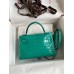 Hermes Kelly Mini II Sellier Handmade Bag In Vert Jude Shiny Alligator Leather