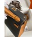 Hermes Kelly Mini II Sellier Bicolor Handmade Bag in Black and Gold Epsom Calfskin Hermes Kelly Mini II Sellier Bicolor Handmade Bag in Black and Gold Epsom Calfskin