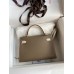 Hermes Kelly Mini II Sellier Bicolor Handmade Bag in Taupe and Craie Epsom Calfskin Hermes Kelly Mini II Sellier Bicolor Handmade Bag in Taupe and Craie Epsom Calfskin