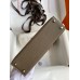 Hermes Kelly Mini II Sellier Bicolor Handmade Bag in Taupe and Craie Epsom Calfskin Hermes Kelly Mini II Sellier Bicolor Handmade Bag in Taupe and Craie Epsom Calfskin
