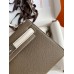 Hermes Kelly Mini II Sellier Bicolor Handmade Bag in Taupe and Craie Epsom Calfskin Hermes Kelly Mini II Sellier Bicolor Handmade Bag in Taupe and Craie Epsom Calfskin