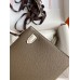 Hermes Kelly Mini II Sellier Bicolor Handmade Bag in Taupe and Craie Epsom Calfskin Hermes Kelly Mini II Sellier Bicolor Handmade Bag in Taupe and Craie Epsom Calfskin