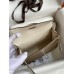Hermes Kelly Mini II Sellier Bicolor Handmade Bag in Taupe and Craie Epsom Calfskin Hermes Kelly Mini II Sellier Bicolor Handmade Bag in Taupe and Craie Epsom Calfskin