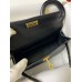 Hermes Kelly Mini II Sellier Handmade Bag In Black Chevre Mysore Leather Hermes Kelly Mini II Sellier Handmade Bag In Black Chevre Mysore Leather