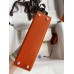Hermes Kelly Mini II Sellier Handmade Bag In Orange Chevre Mysore Leather Hermes Kelly Mini II Sellier Handmade Bag In Orange Chevre Mysore Leather