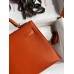 Hermes Kelly Mini II Sellier Handmade Bag In Orange Chevre Mysore Leather Hermes Kelly Mini II Sellier Handmade Bag In Orange Chevre Mysore Leather